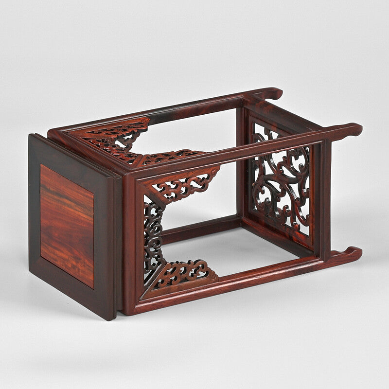 Natural Rosewood Rack Shelf Stand Pot Bonsai Statue Art Stone Display Base Decor