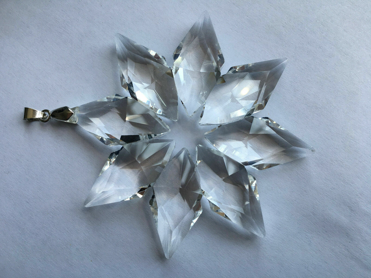 1PCS Clear 76*70mm Suncatcher Crystal Snowflake Wedding Hanging Decor Ornament