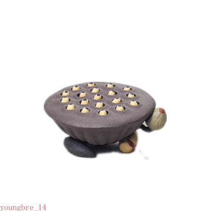 Purple Clay Tea Pet Sculpture Ornaments Desktop Figurine Chinese Zisha Tea Set