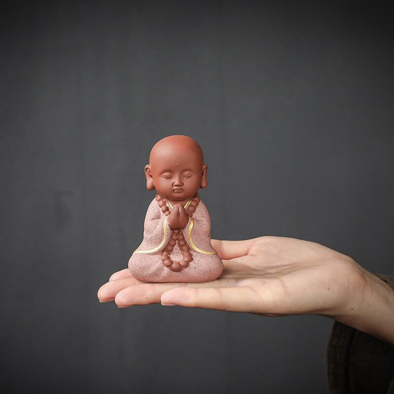 1pc Tea Pet Yixing Zisha Tea Play Purple Clay Table Decoration Little Monk