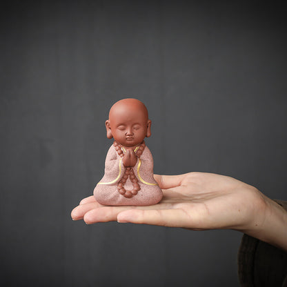 1pc Tea Pet Yixing Zisha Tea Play Purple Clay Table Decoration Little Monk