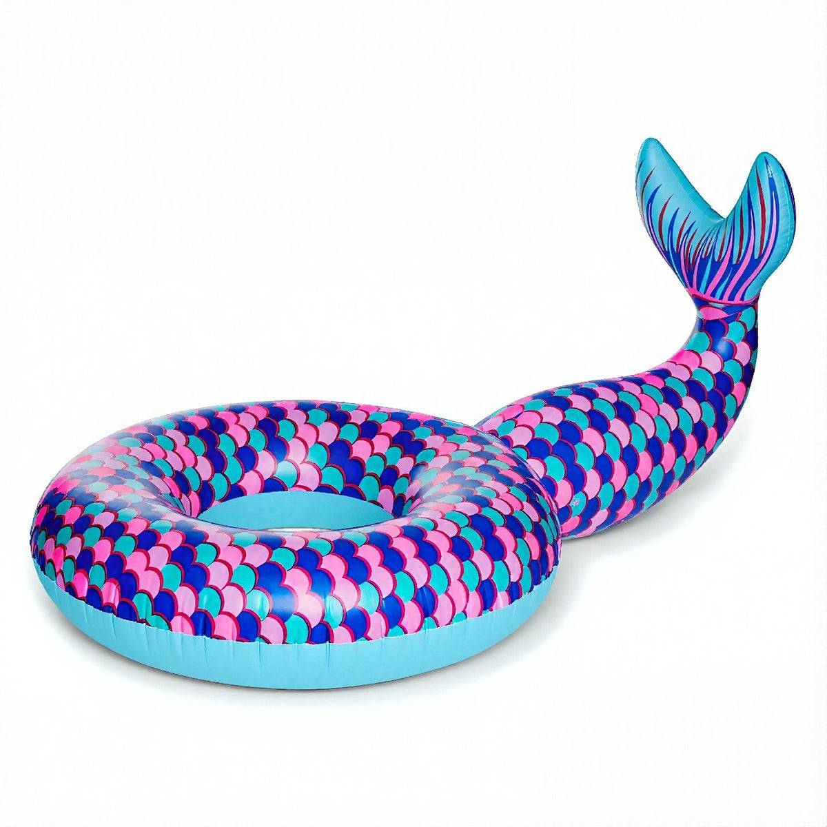 Giant Ride-on Inflatable Mermaid Fin Pool Float Beach Inner Tube (up to 200 lbs)