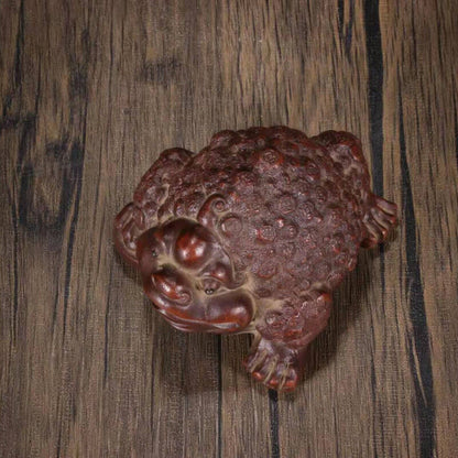 chinese tea pet Golden Toad sculpture zisha yixing money Three legged frog art