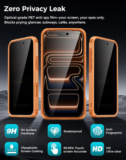 for Iphone 17 Pro Max Case with Privacy Tempered Glass Screen Protector & Camera