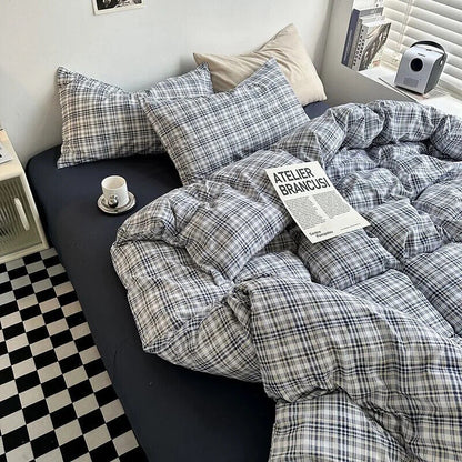 Duvet Cover Set with Sheet Pillowcases Color Bed Queen Size Home Bedding Set