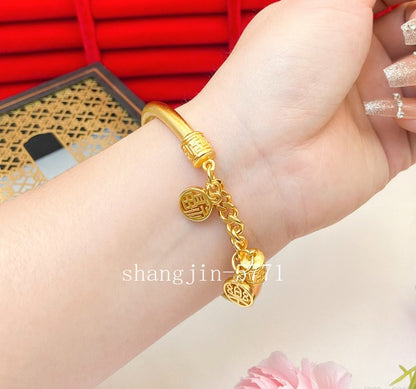 Safe and Happy 24K Gilding Yellow Gold Plated Bracele