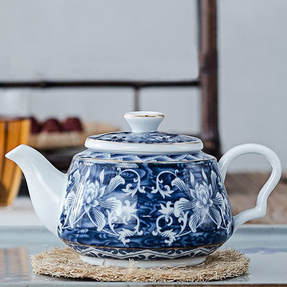 200ml Jingdezhen Teapot Blue Porcelain Retro Household Kung Fu Tea Set