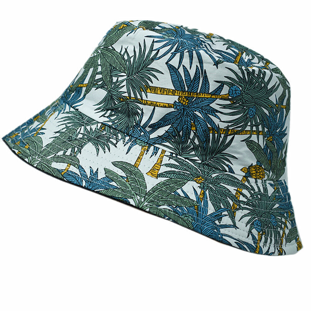 Unisex 100% Cotton Bucket Hat Boonie Hunting Fishing Outdoor Reversible Cap