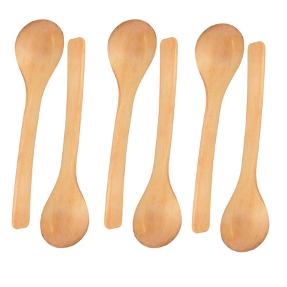 6 Pcs Small Wooden Spoon Kitchen Cooking Condiment Utensil Spoon Coffee Teaspoon