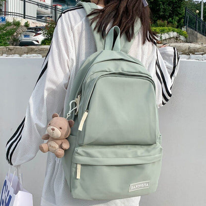 Double Zipper Women Backpack Waterproof Nylon School Student Bag Travel Rucksack