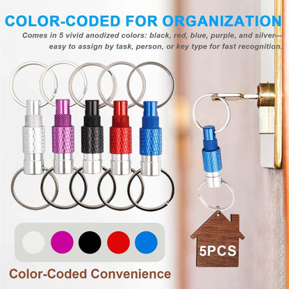 Heavy Duty Keychain Retractable Carabiner Car Key Chain with Badge Holder