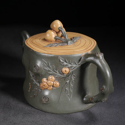 Vintage Chinese Yixing Purple Clay Teapot Zisha Ceremony Loquat Teaware Collect