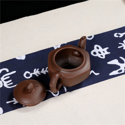 Chinese Yixing Zisha Clay Pottery Teapot Hexagon Design Clay Pot