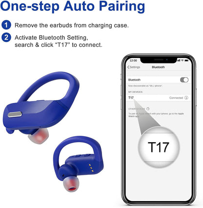 Bluetooth 5.0 True Wireless Earbuds With Mic Headphones Earhook Sport Waterproof