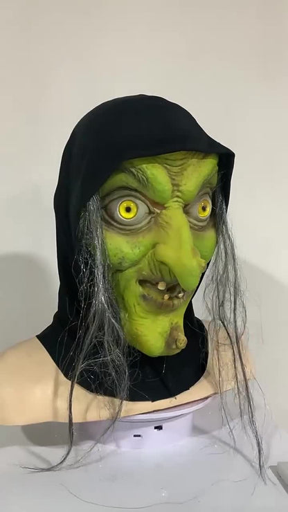 Halloween witch mask cosplay witch mask adult witch ghost party costume latex