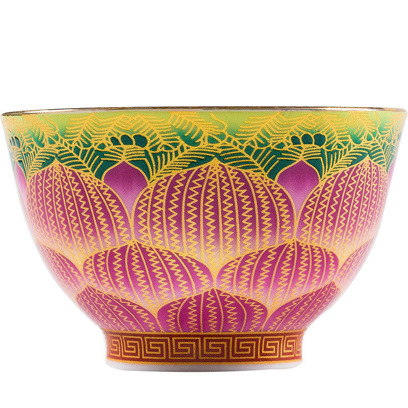 master cup porcelain lotus flower print Chinese kungfu tea cup ceramic cup 85ml
