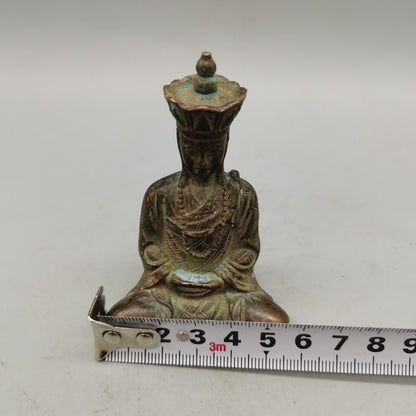 Collected Old Art Bronze Handmade Buddha Tang Monk Figure Statue Netsuke Tea Pet