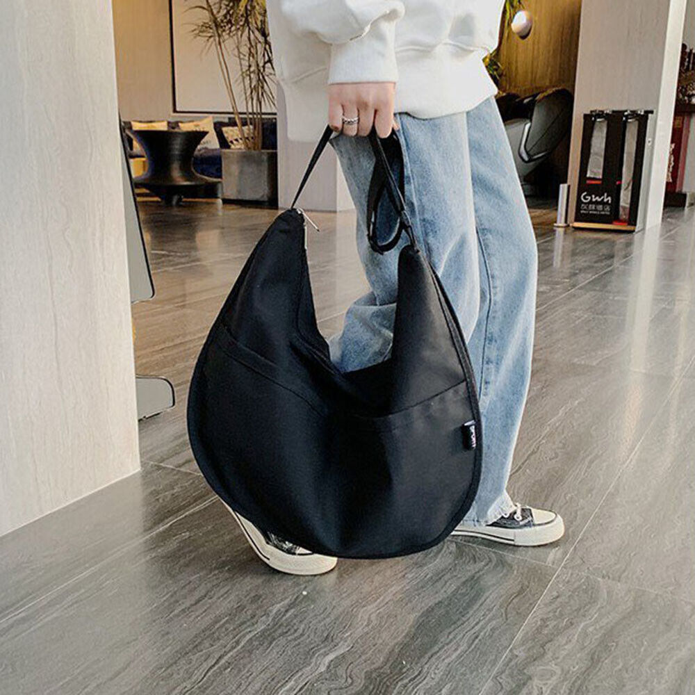 Solid Color Dumpling Bag Crossbody Bag Canvas Shoulder Bag Underarm Bag 1PCS