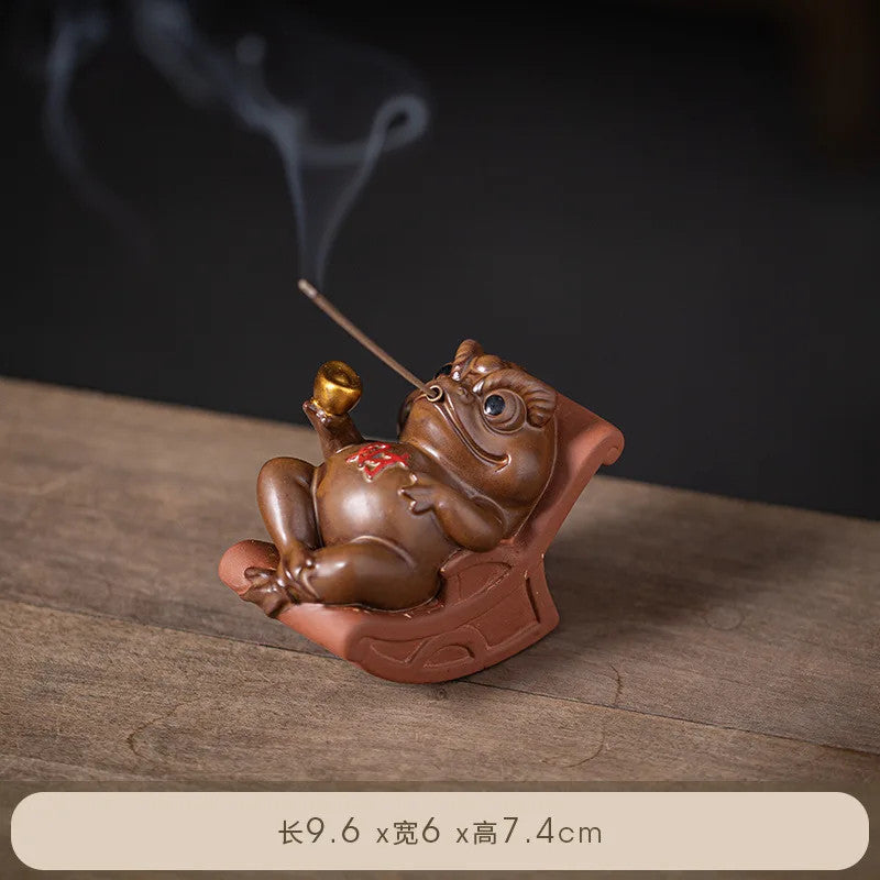 Toad Tea Pet Decoration Attracting Wealth Toad Tea pet incense holder Decoration