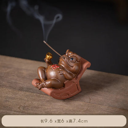 Toad Tea Pet Decoration Attracting Wealth Toad Tea pet incense holder Decoration