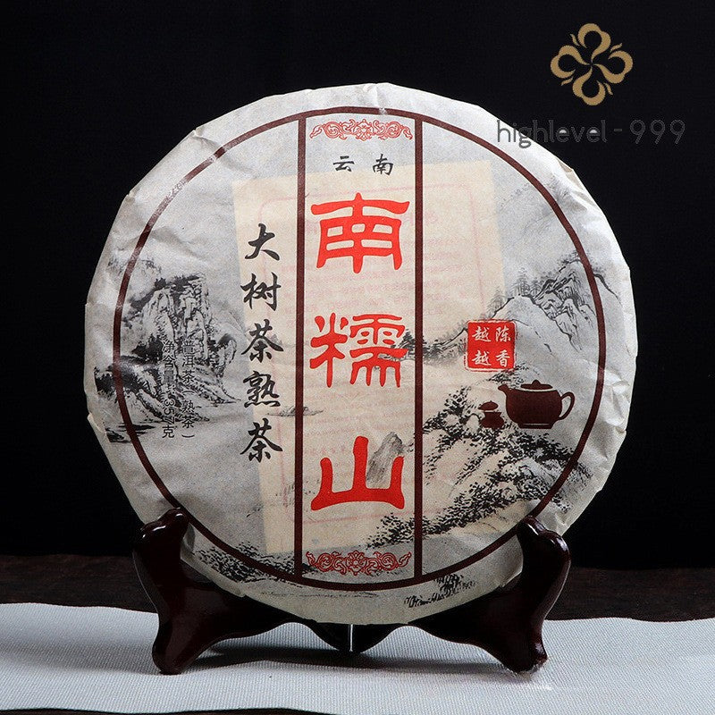 357g Ripe Pu'er Tea Cake 2008 Menghai Nannuoshan Aged Mountain Compressed Tea