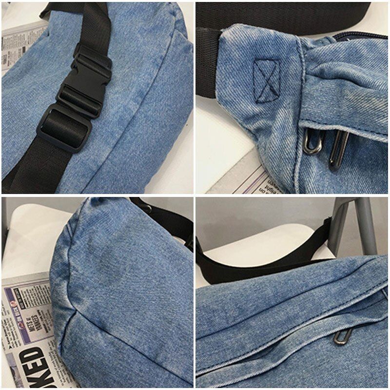 Crossbody Bag Shoulder Bag Denim Women Large Capacity Messenger Bag 44*7*18 CM