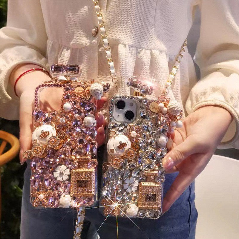 Luxury Perfume Bottle Rhinestone for iPhone 17/16/15/14/13/12 Pro Max Phone case