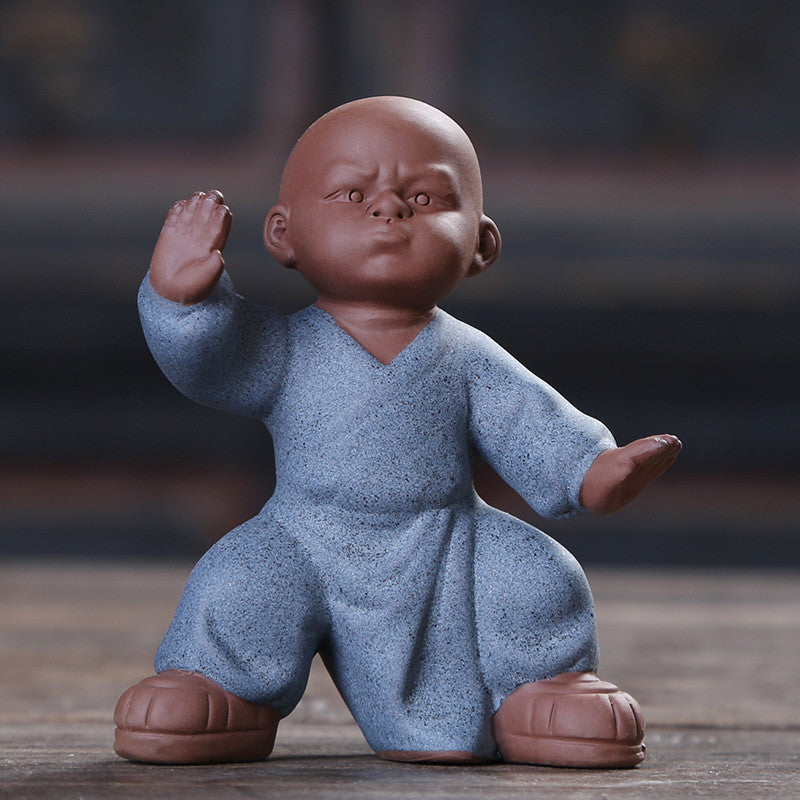 Tai Chi Posture Statue Yixing Zisha Tea Pet House Warming Gift Handmade Figurine