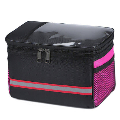 Bicycle Handlebar Basket Bag Waterproof Bike Reflective Front Pannier Tube Bag