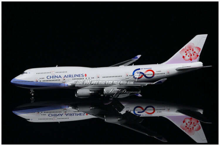 1:400 JC Wings CHINA AIRLINES BOEING 747-400 Airplane Flap Down Diecast Model