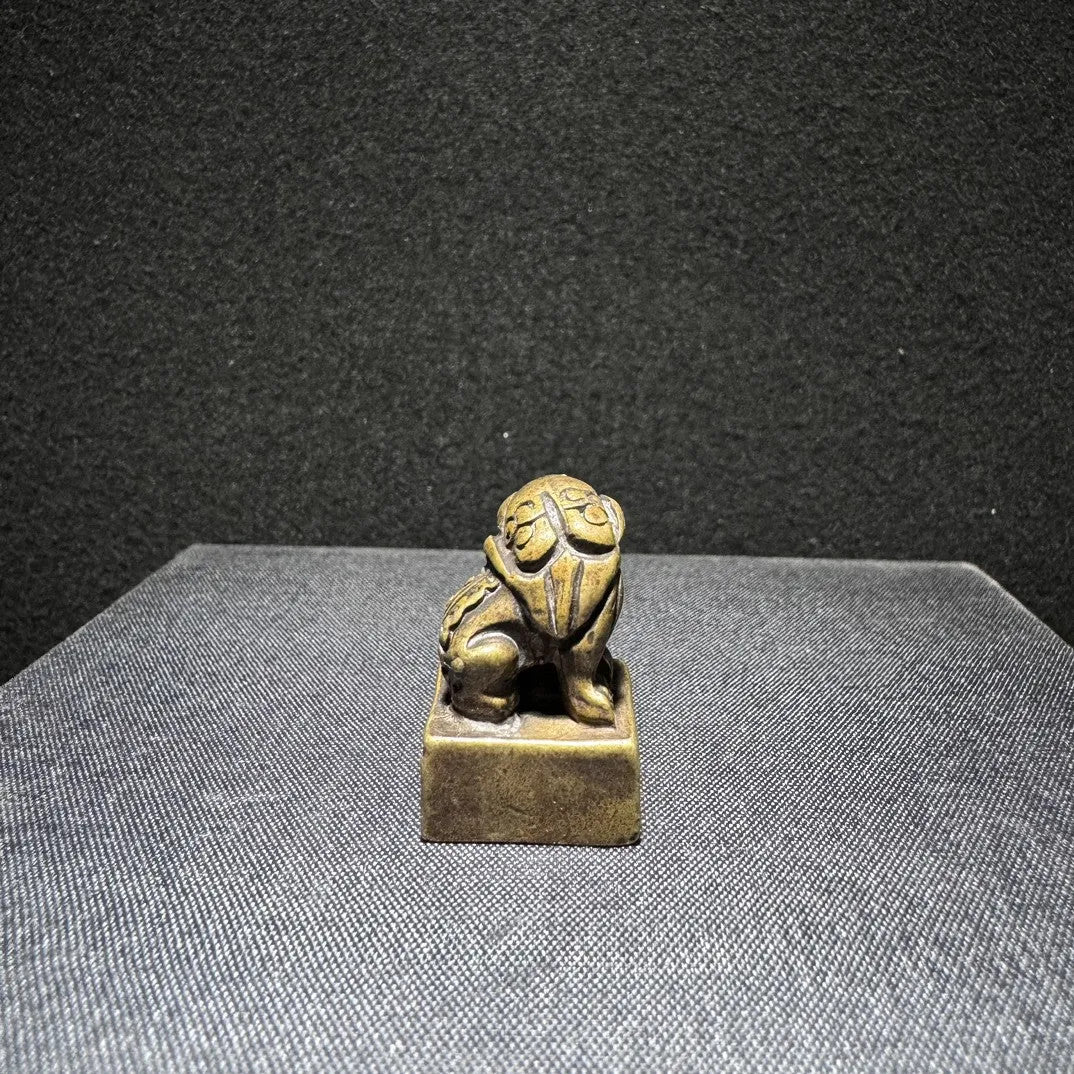 Brass Lion Seal Home Decor Sculpture Tea TableLiving Room Statue