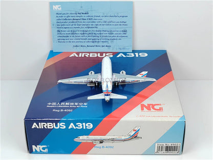 NG Models PLA Air Force for Airbus A319-100 B-4092 1/400 Plane Pre-built Model
