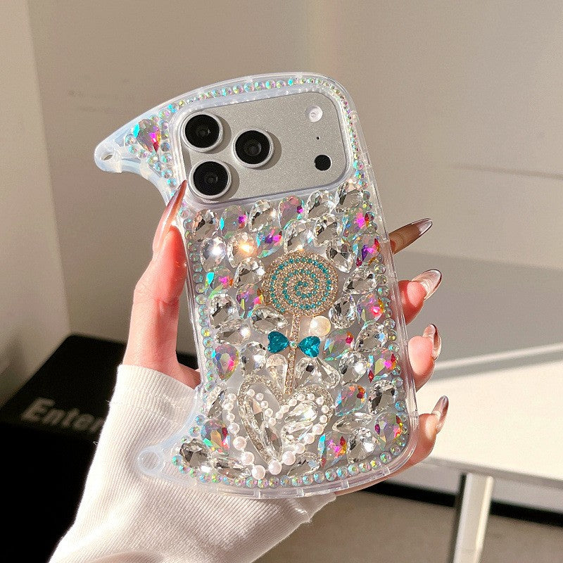 Diamond Flower Crystal Charms Mobile Phone case for iPhone 17/16 /5/14 Pro Max
