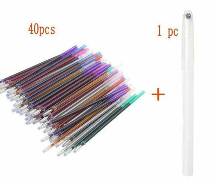 40Pcs Water Erasable Pen Soluble Disappearing Fabric Marker Refills With Storage
