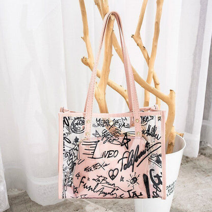 Transparent Composite Bag Leisure Letter One Shoulder Phone Large Capacity Bag