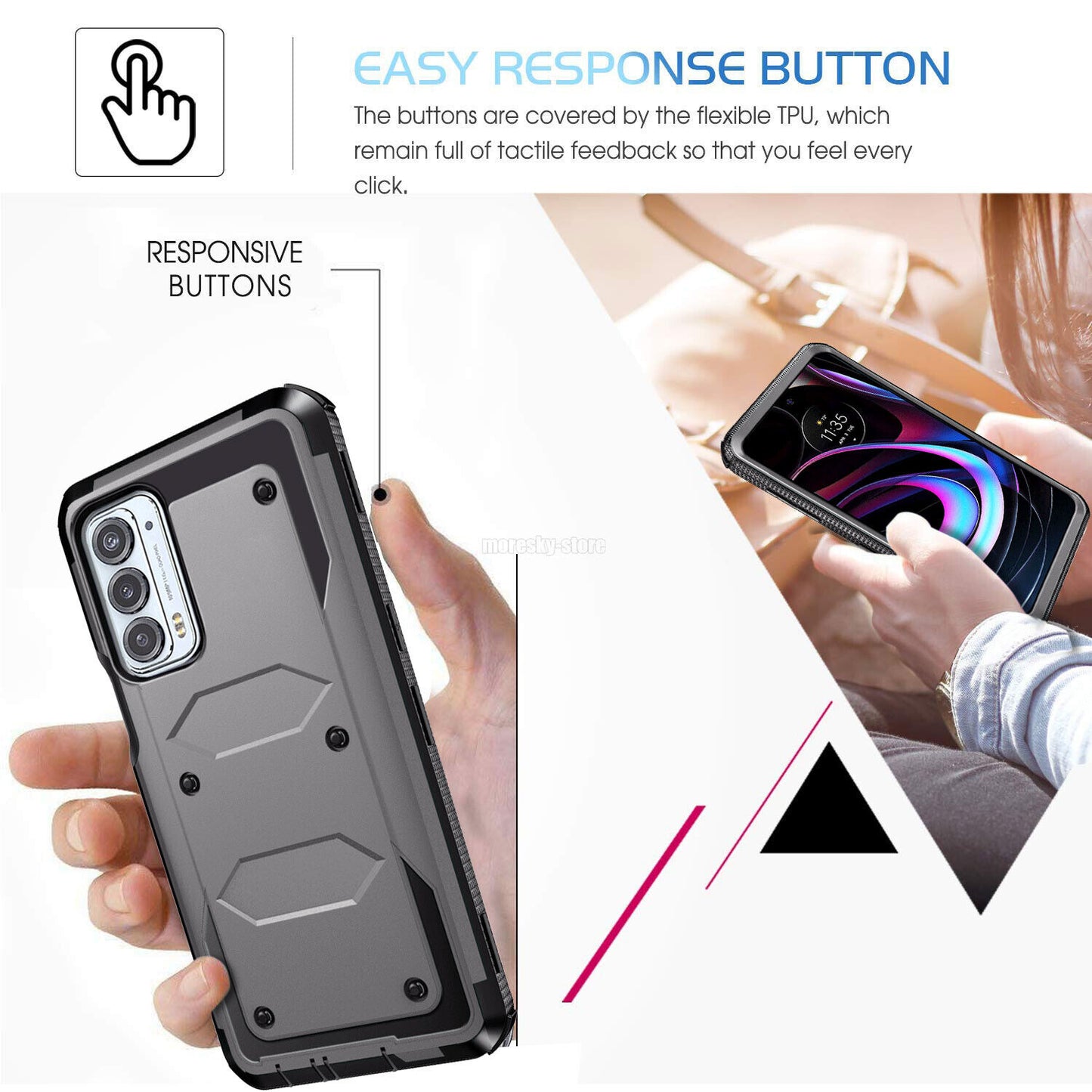 For Motorola Edge 5G UW / Edge (2021) Case Dual Layer Rugged Hybrid Phone Cover