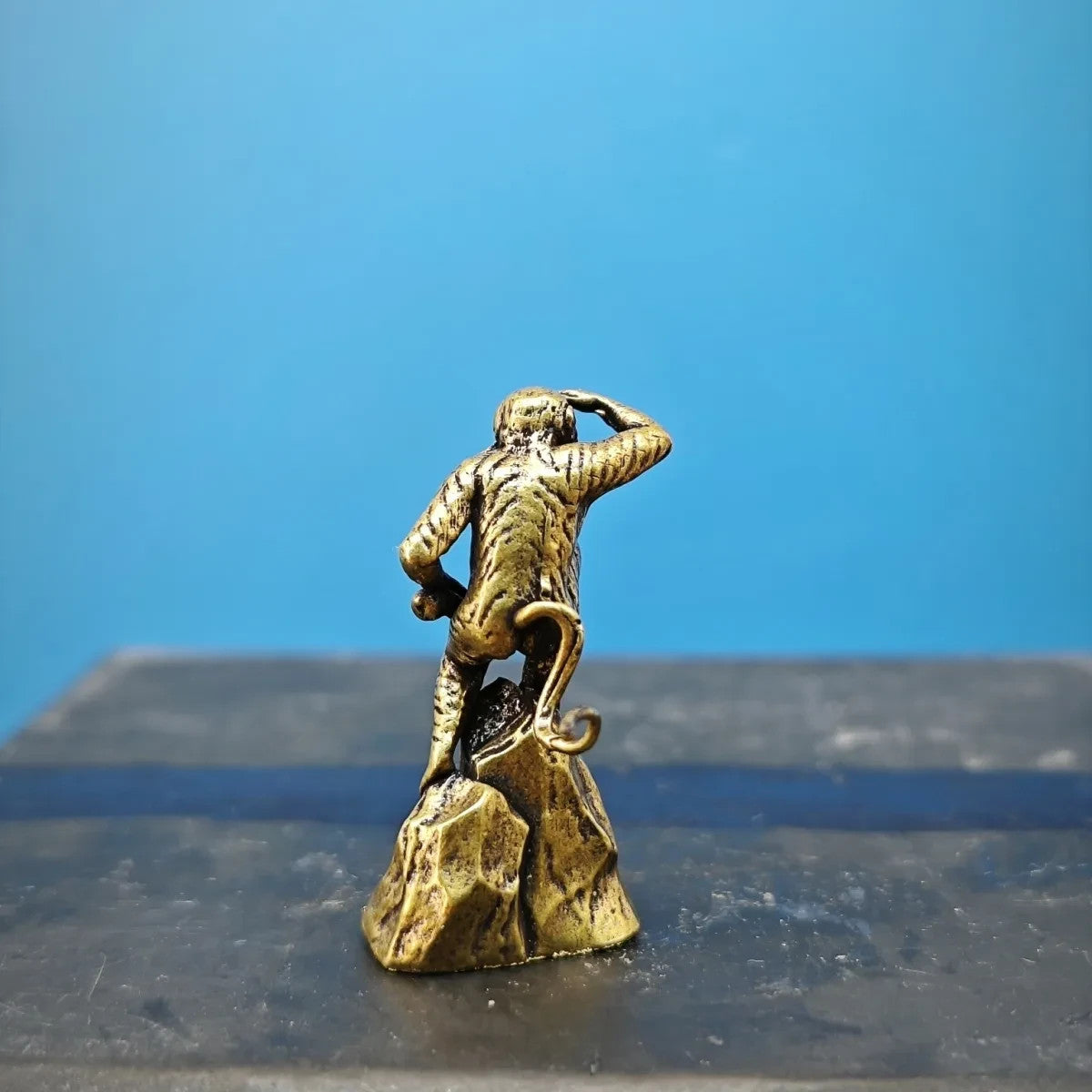30mm Brass Stone Monkey Mini Statue Rockery Moss Micro Landscape Model Ornament