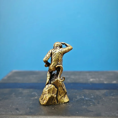 30mm Brass Stone Monkey Mini Statue Rockery Moss Micro Landscape Model Ornament