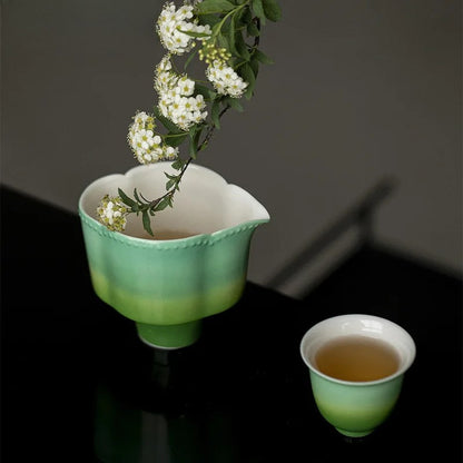 215ml Ceramic Handmade Tea Dispenser Cha Hai Justice Cup Fair Mug Kungfu Teaware