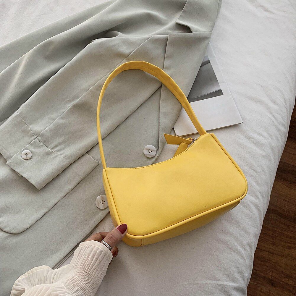 Women's Bag Solid Color Armpit Underarm Shoulder Bags Handbag Purse 270*160*60mm