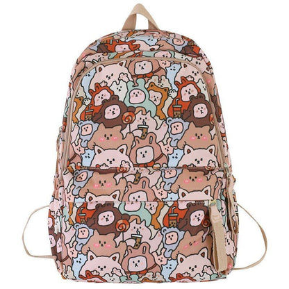 Cartoon Print Book Bag Fashion Women Cute Leisure School Bag Backpack 31*16*44CM