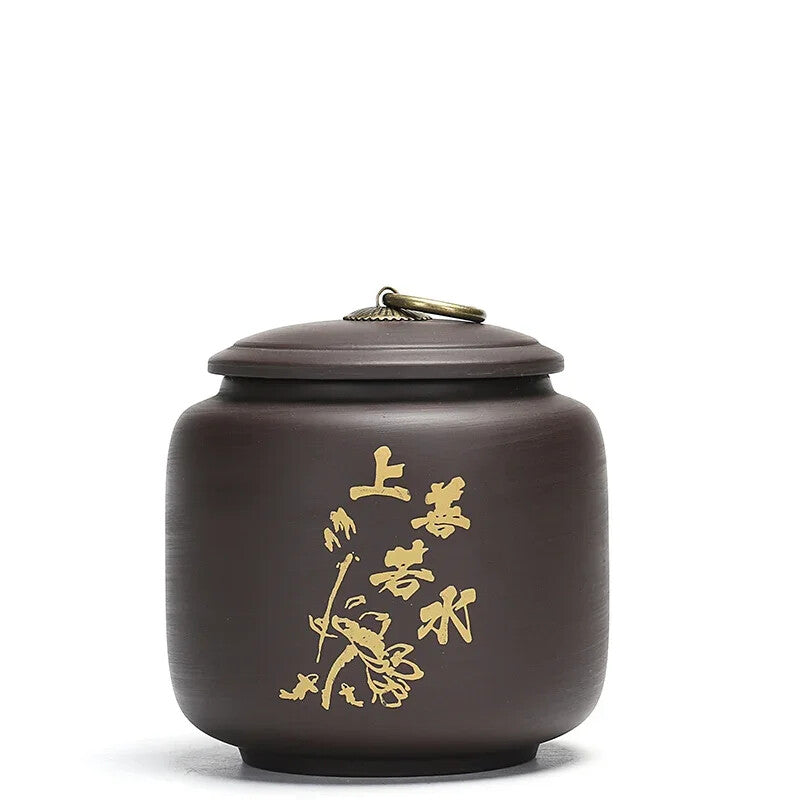 Chinese Purple Clay Tea Jar Oolong Tieguanyin Containers Sealed Coffee Tea Pot