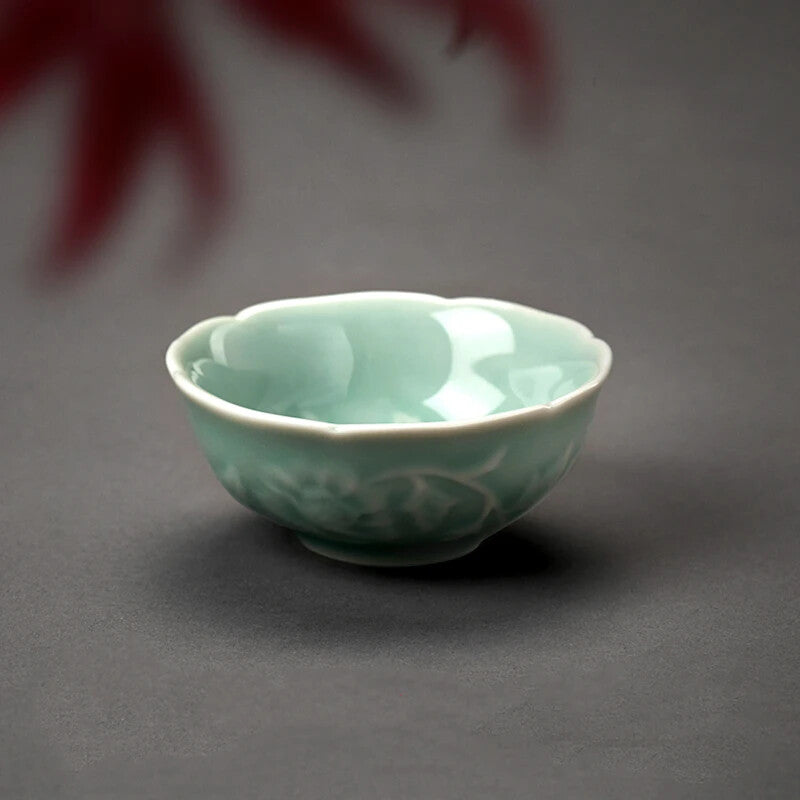 Peony Ceramic Tea Cup Set Teaware Wine Bowl For Tea Ceremony Coffee Teacup