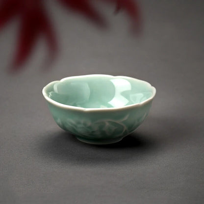 Peony Ceramic Tea Cup Set Teaware Wine Bowl For Tea Ceremony Coffee Teacup