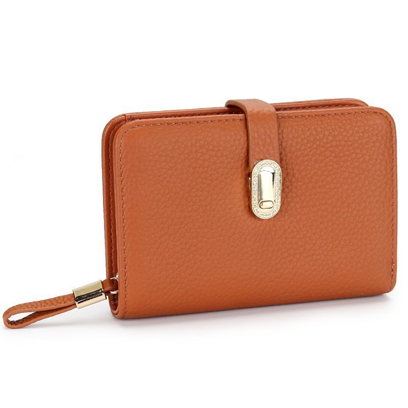 Wallet Genuine Leather Short Wallet Multi Card Slot Zipper Zero Wallet Card Bags