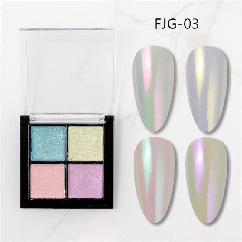 Nail Art Glitters 6 Colors Powder Metallic Laser Holographic Pigment Dust Polish