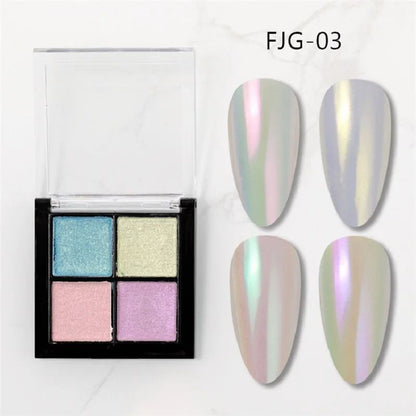 Nail Art Glitters 6 Colors Powder Metallic Laser Holographic Pigment Dust Polish