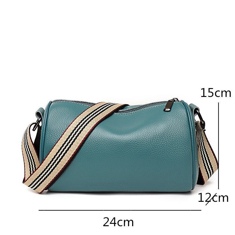 Soft Cowhide Shoulder Bag Rivet Genuine Leather Handbag Fashion Messenger Purse