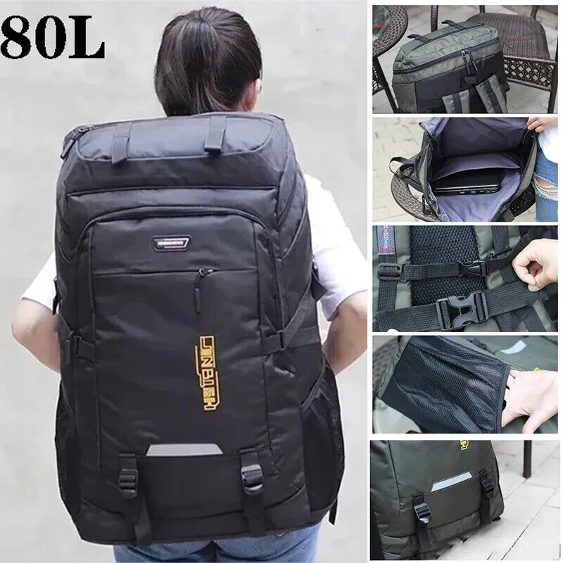 80L 50L Men's Backpack Travel Sports Hiking Backpack School Bag Pack Women