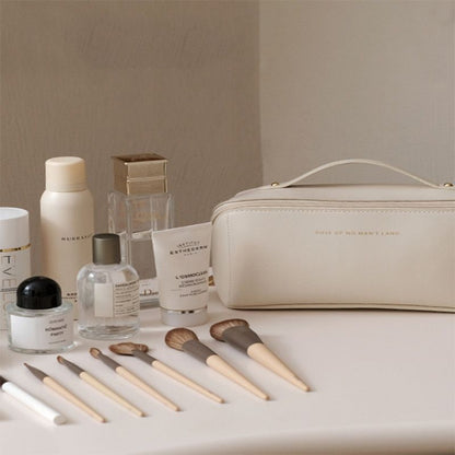 Large Traveling Cosmetic Bag Synthetic Leather Organizer Case Storage Pouch 1 PC
